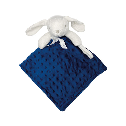 Doudou lapin avec attache tétine bleu marin