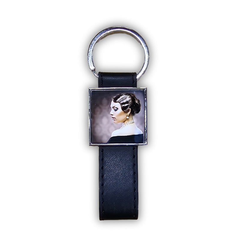 Porte-clés en cuir - carré