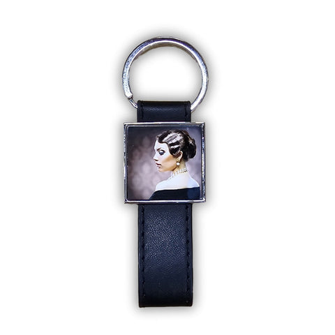 Porte-clés en cuir - carré