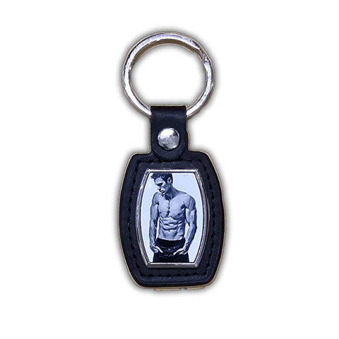 Porte-clés en cuir - Rectangle courbée