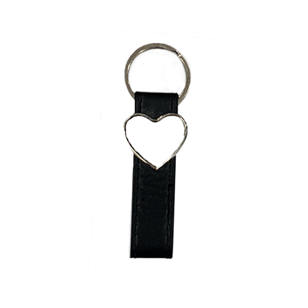 Porte-clés en cuir - cœur