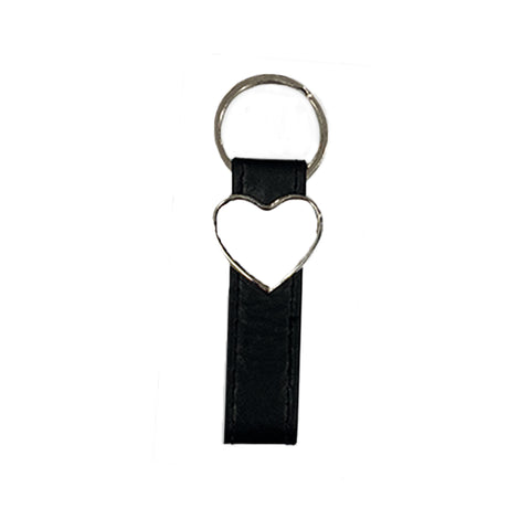 Porte-clés en cuir - cœur