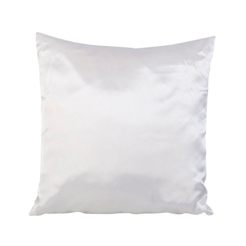 Coussin carré en satin blanc H40 X L40 cm