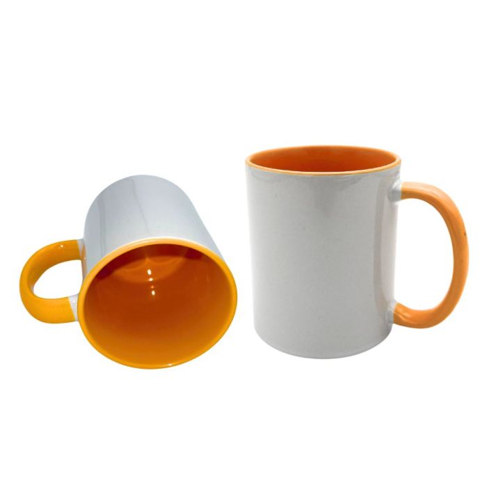 Mug blanc et Jaune Orangé